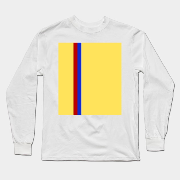 Barcelona Yellow, Red and Blue Bar Stripe Away 1984 - 89 Long Sleeve T-Shirt by Culture-Factory